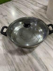 Induction Chula Frying Pan Kadhai With Glass Cover