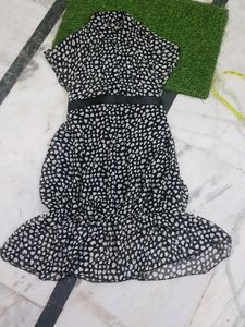 Sheer Heart Print Dress
