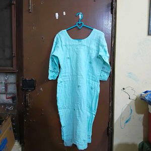 Beautiful sea green Kurta Set with Embroidery