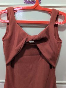 Ribbed Twist Front Dress