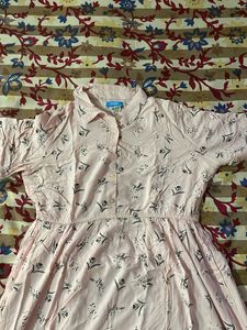 Cute Pink Floral Shirt Dress