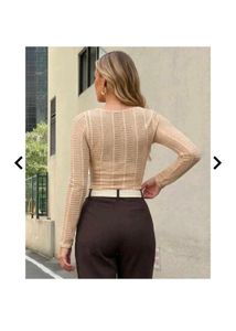Sheer Striped Long Sleeve Top