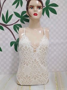 (1100)White Lace Bodysuit