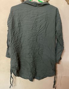 Olive Green Button-Up Shirt