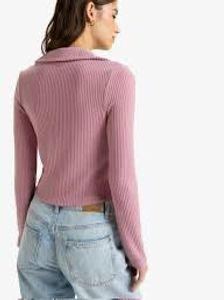 Glittery Pastel Pink Ribbed Top🪩💗