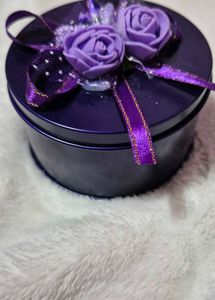 Decorative Round Tin Box with cute miniature