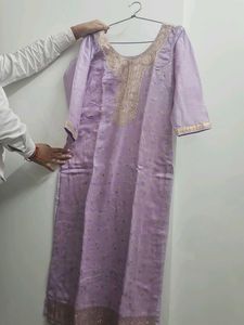 Elegant Lavender Kurta Set without Dupatta