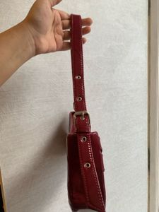 cherry red burgundy shoulder bag