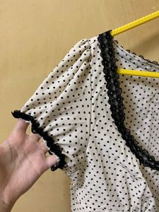 Polka Dot Buttoned Top