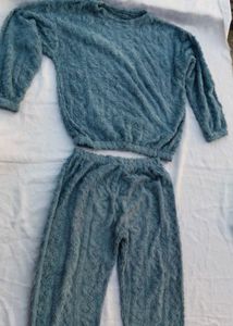 Cozy fur Cable Knit Pajama Set