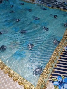 Beautiful Teal Floral dupatta