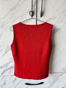 Sparkling Red Sleeveless Top