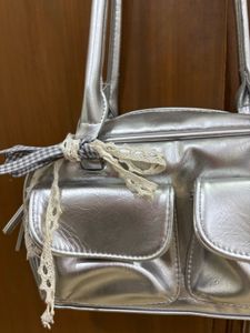 Silver y2k Metallic Handbag