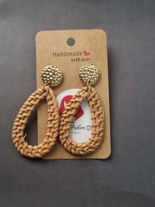 Handwoven Teardrop Hoop Earrings