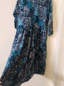 Patchwork Print anarkali kurti