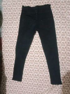 Black High-Waisted Ripped Jeans