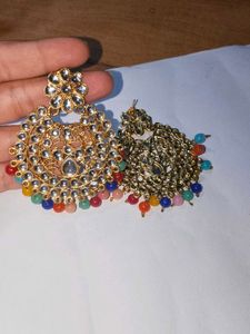 Vibrant Kundan Stud Earrings