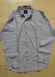Light Blue Textured Button-Up Shirt