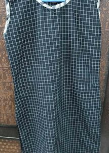 Chic Black &amp; White Checked Kurta Set