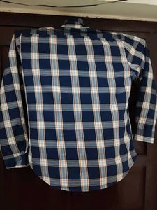 Men's Blue Plaid Long Sleeve Shirt