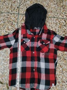 Plaid Flannel Shirt with Hoodie