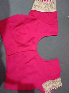 Pink Sare With  Stitched Blouse