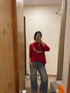 Red Banana Print Sweater