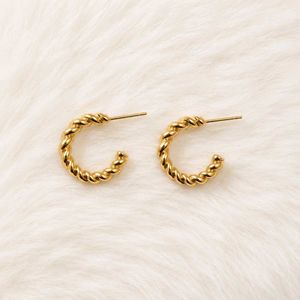 Twisted Gold Hoop Earrings