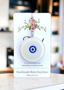 Evil Eye Keychain - Gold Leaf Design