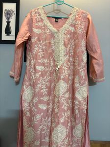 Beautiful light pink kurta set 3pc