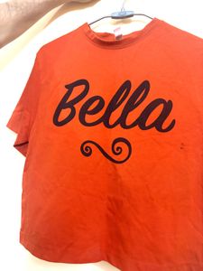 Orange "Bella" Graphic T-Shirt
