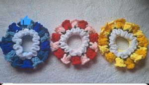 Crochet Flower Scrunchies (Set of 3)