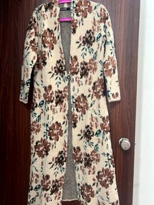 Woollen Longline Beige n Brown sweater