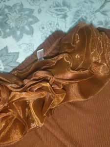 Brown Ruffle Top