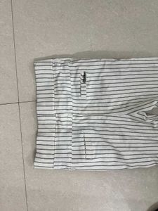 Stretchable Striped White Pants
