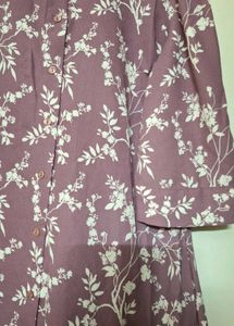 Floral Print Button-Up Shirt dress