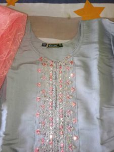 Embroidered Kurta Set with Dupatta