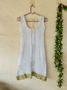 White Kurta with Gold Embellishments