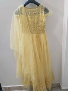 Beautiful Yellow Net Gown