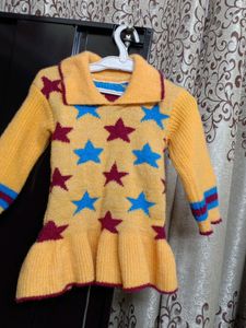 Beautiful Wool Frock Top For Baby Girl