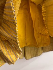 Vibrant Yellow &amp; Pink Lehenga Set