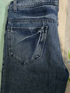 Blue Denim Straight-Fit Jeans for Women