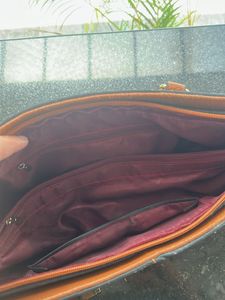 Classic Brown Faux Leather Handbag