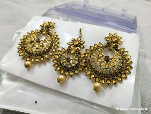 Gold Tone Indian Jewelry Set