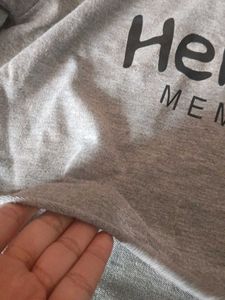 Grey Cropped "Heimish Memory" Sweatshirt