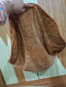 Brown Embossed Hobo Bag