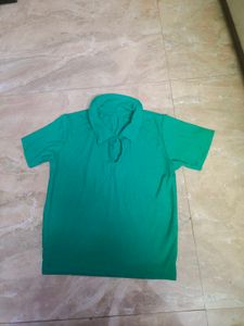 Collar Crop Top Green
