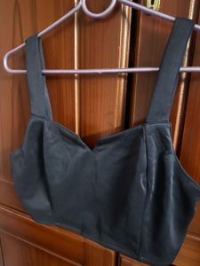 Chic Navy Blue Crop Top