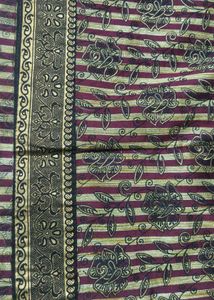 Elegant Floral &amp; Striped Saree