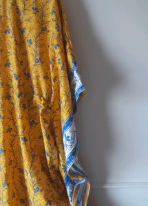 Bohemian Yellow Floral Print Kaftan Dress